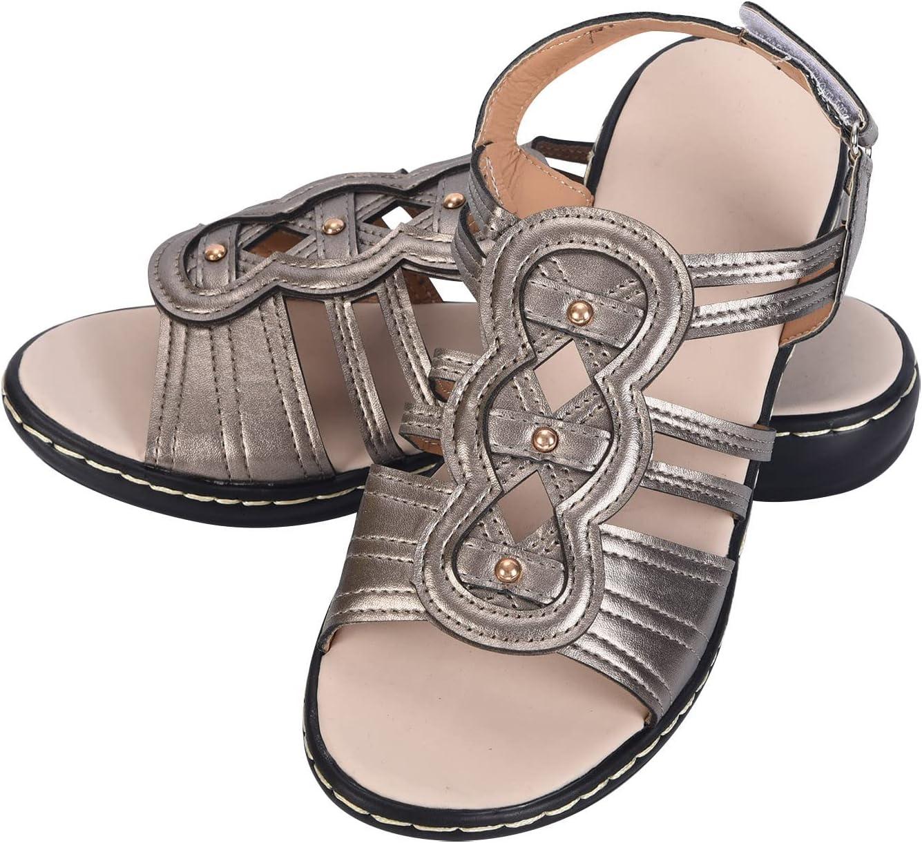 image:image2024 Sandales Femmes t De Marche Confortables Orthopdique Plateforme Chaussures Antidrapantes Respirantes Bohme Bout Ouvert Avec Talon BlocA02 Or