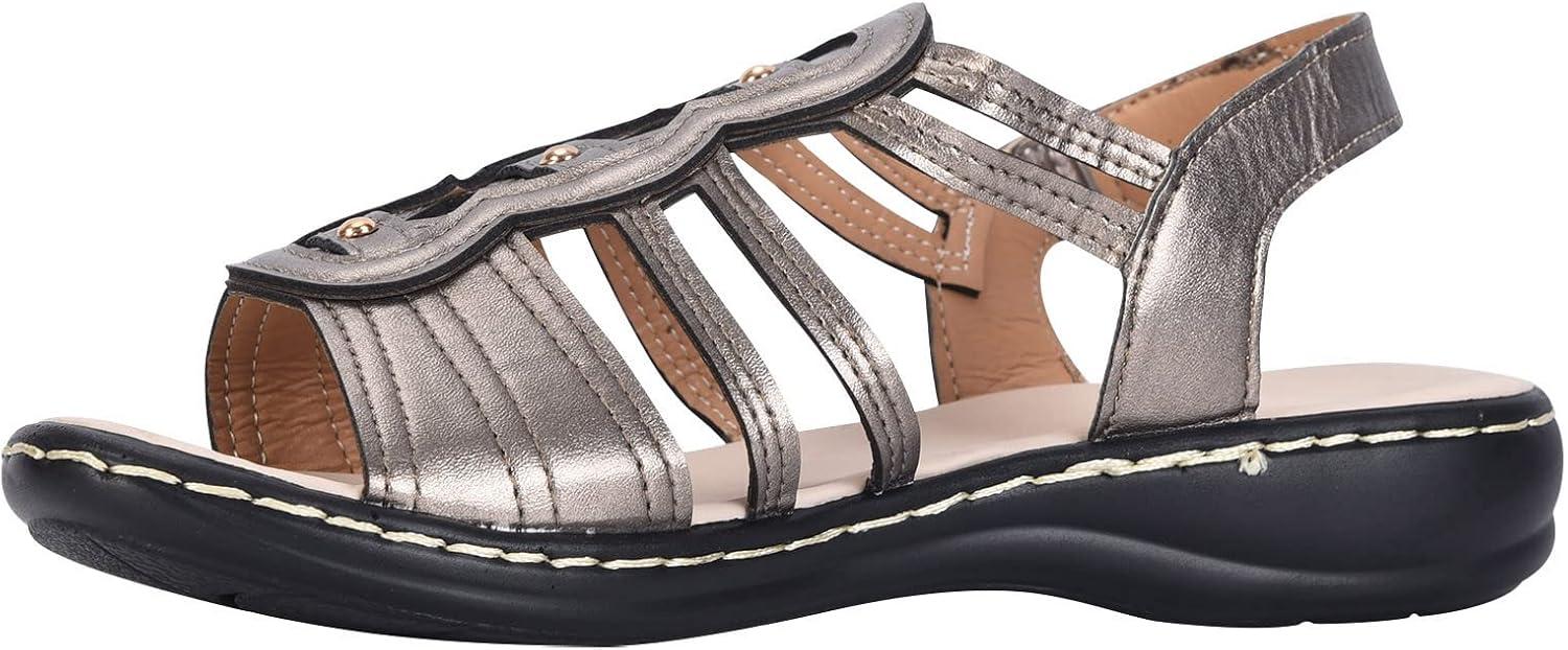 image:image2024 Sandales Femmes t De Marche Confortables Orthopdique Plateforme Chaussures Antidrapantes Respirantes Bohme Bout Ouvert Avec Talon BlocA02 Or