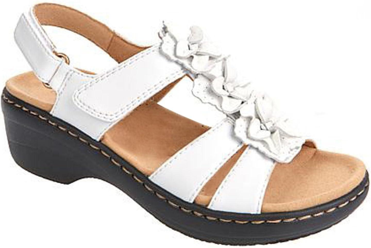 image:image2024 Sandales Femmes t De Marche Confortables Orthopdique Plateforme Chaussures Antidrapantes Respirantes Bohme Bout Ouvert Avec Talon BlocA03 Blanc