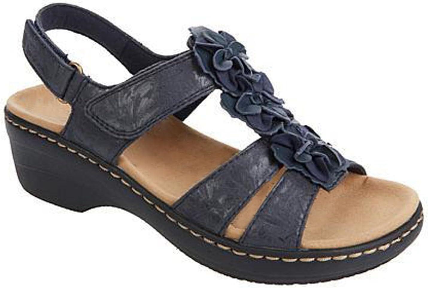 image:image2024 Sandales Femmes t De Marche Confortables Orthopdique Plateforme Chaussures Antidrapantes Respirantes Bohme Bout Ouvert Avec Talon BlocA03 Bleu