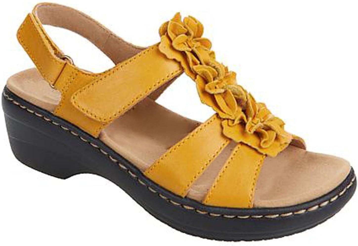 image:image2024 Sandales Femmes t De Marche Confortables Orthopdique Plateforme Chaussures Antidrapantes Respirantes Bohme Bout Ouvert Avec Talon BlocA03 Jaune