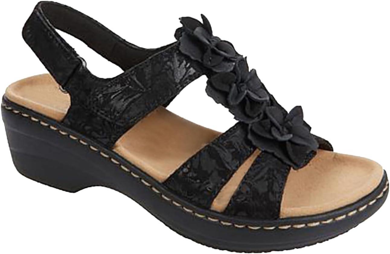 image:image2024 Sandales Femmes t De Marche Confortables Orthopdique Plateforme Chaussures Antidrapantes Respirantes Bohme Bout Ouvert Avec Talon BlocA03 Noir