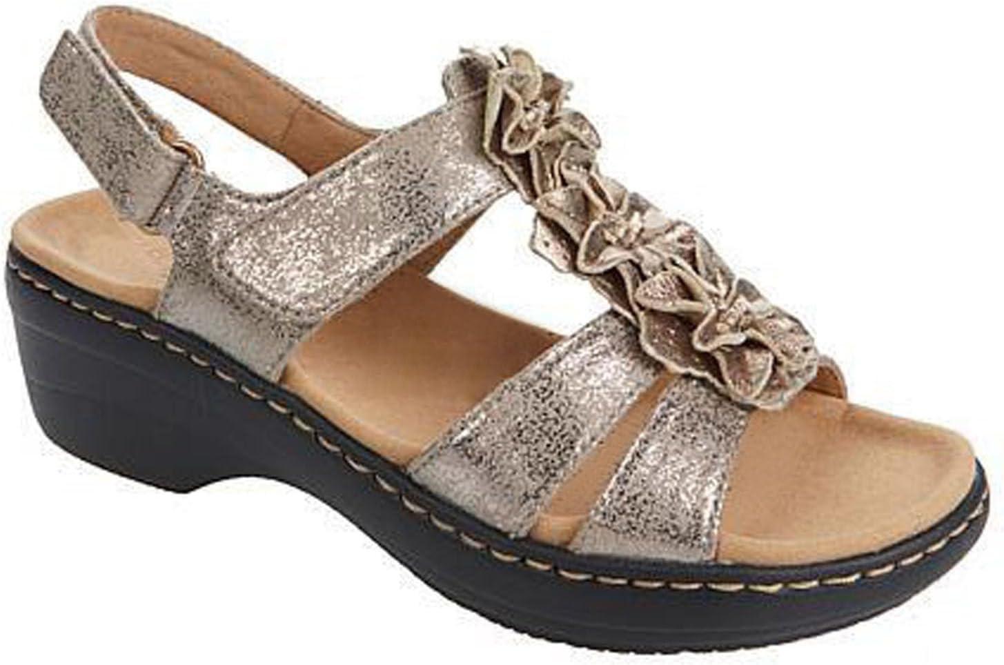 image:image2024 Sandales Femmes t De Marche Confortables Orthopdique Plateforme Chaussures Antidrapantes Respirantes Bohme Bout Ouvert Avec Talon BlocA03 Or