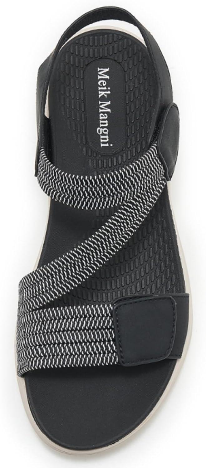 image:imageSMajong Sandales Sport Femme Sandale Orthopdiques Confortable Bout Ouvert t Chaussures de Randonne Scratch Sandales CompensesNoir