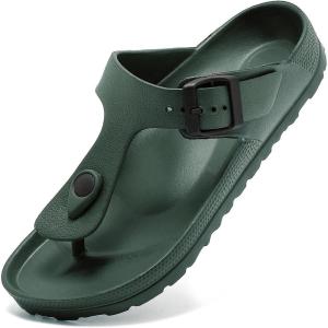 YUHITYGZGS Tongs Sandales Homme Femme, Confortable Soutien de Voûte Plantaire Flip Flop été Plage Piscine Antidérapant Pantoufles Foam Slides Eva Chausson(Vert)