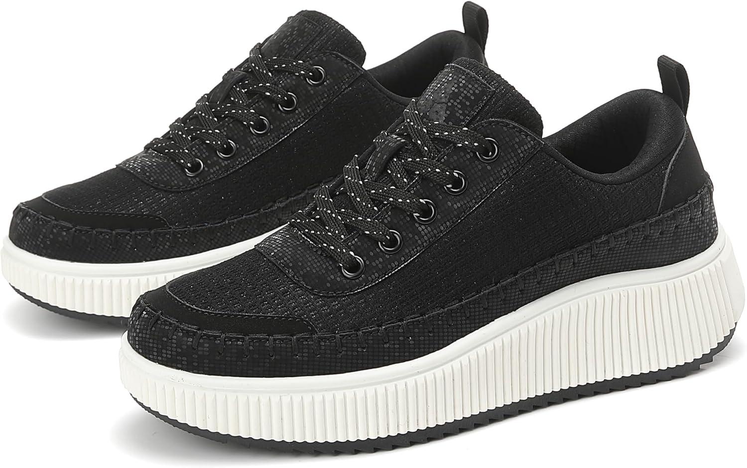 image:imageFemme Air Baskets Chaussures de Sports Outdoor Shock Absorbing Running Fitness Lger SneakersNoir Tissu