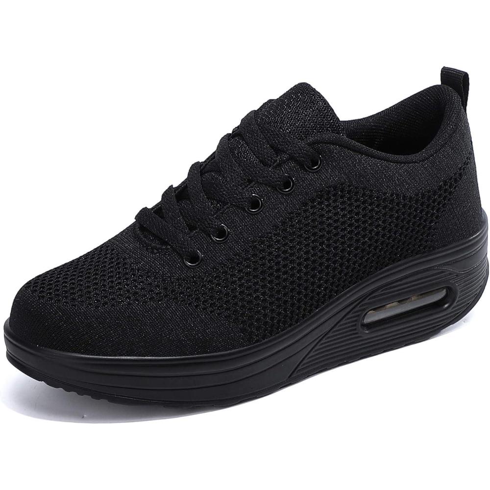 image:imageFemme Chaussures de Course Air Running Baskets Sport Outdoor Casual Marche Respirantes Confortable Fitness Gym SneakersNoir