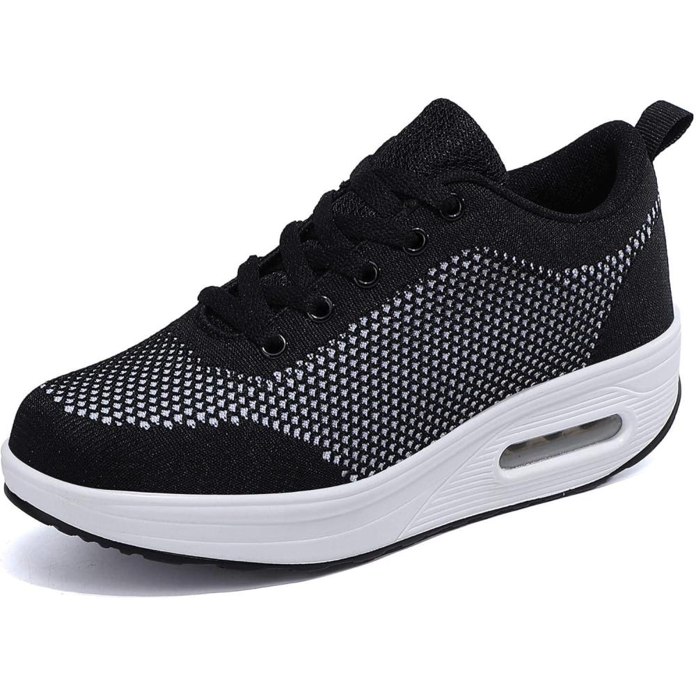 image:imageFemme Chaussures de Course Air Running Baskets Sport Outdoor Casual Marche Respirantes Confortable Fitness Gym SneakersNoir 1911