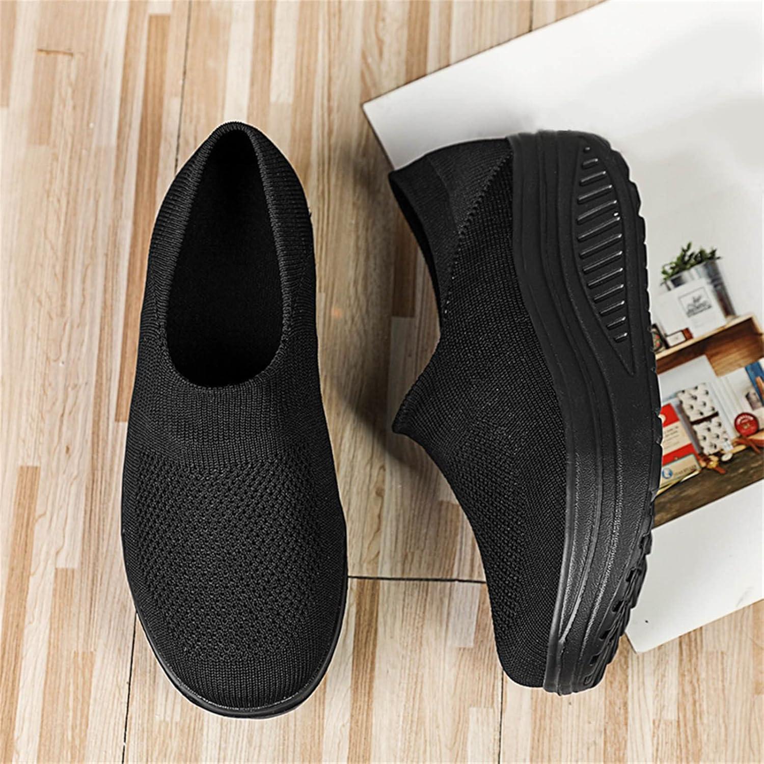 image:imageGnrique Chaussures CompensEs Femme Baskets Plateforme lgres Fashionand Chaussures Confortables pour Femmes Baskets pour Femmes Orthopdique Marche Basket Respirantes Antidrapantes ChaussureLe Noir