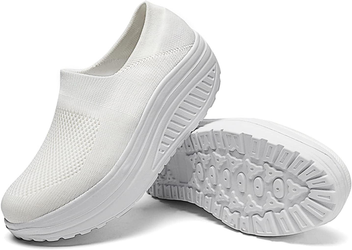 image:imageGnrique Chaussures CompensEs Femme Baskets Plateforme lgres Fashionand Chaussures Confortables pour Femmes Baskets pour Femmes Orthopdique Marche Basket Respirantes Antidrapantes ChaussureBlanc