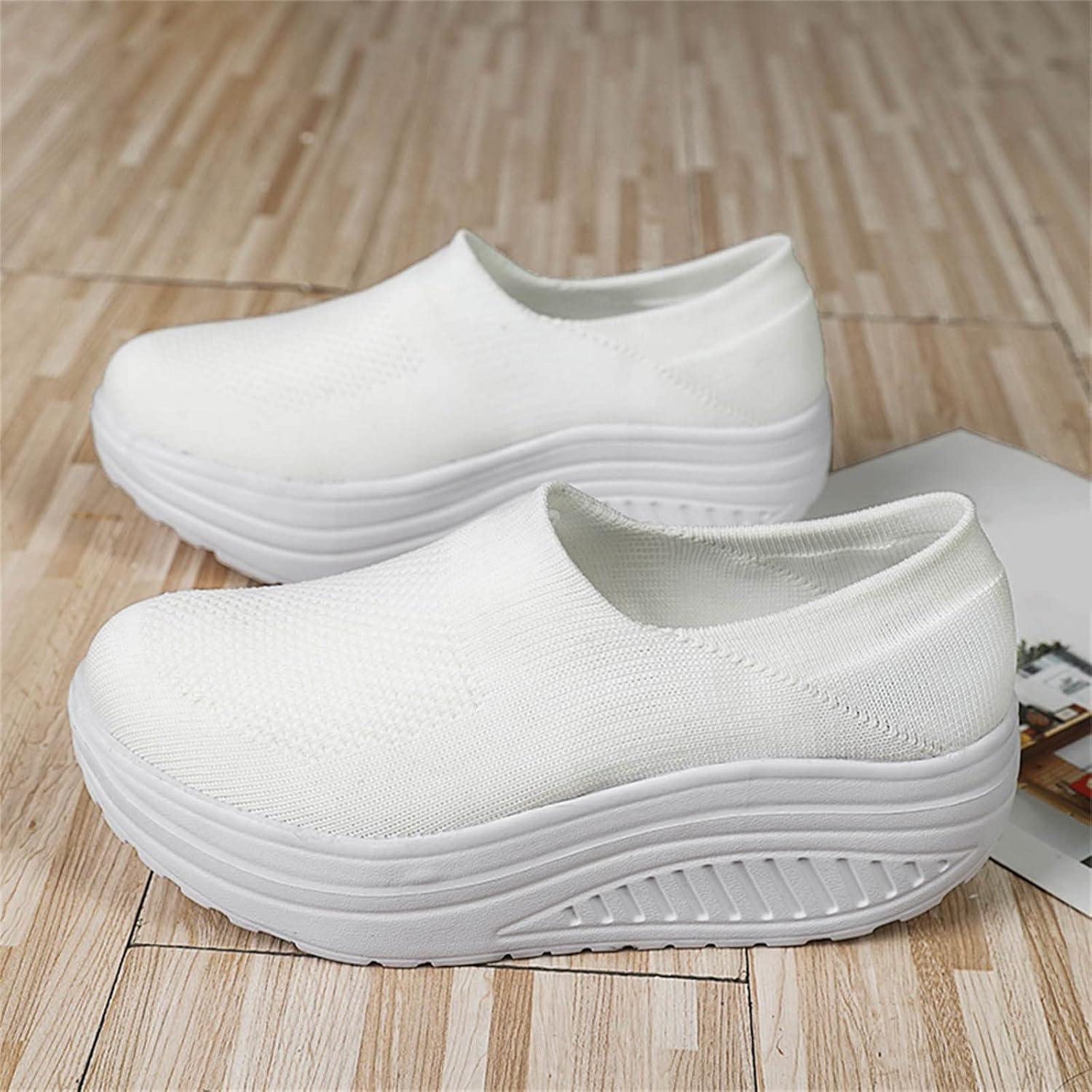 image:imageGnrique Chaussures CompensEs Femme Baskets Plateforme lgres Fashionand Chaussures Confortables pour Femmes Baskets pour Femmes Orthopdique Marche Basket Respirantes Antidrapantes ChaussureBlanc