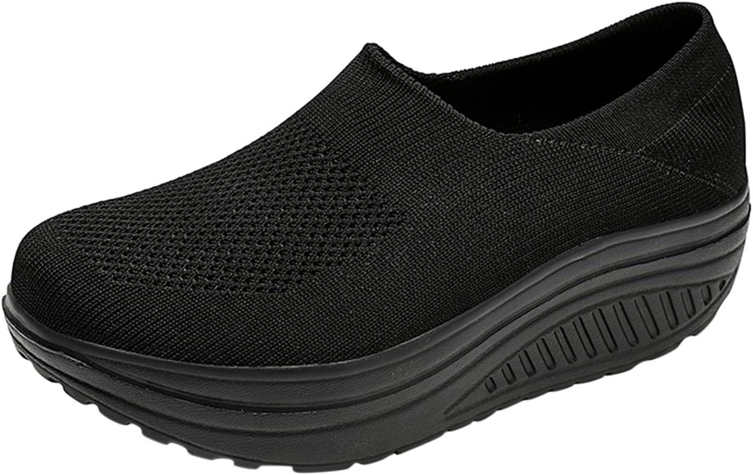 image:imageGnrique Chaussures CompensEs Femme Baskets Plateforme lgres Fashionand Chaussures Confortables pour Femmes Baskets pour Femmes Orthopdique Marche Basket Respirantes Antidrapantes ChaussureLe Noir