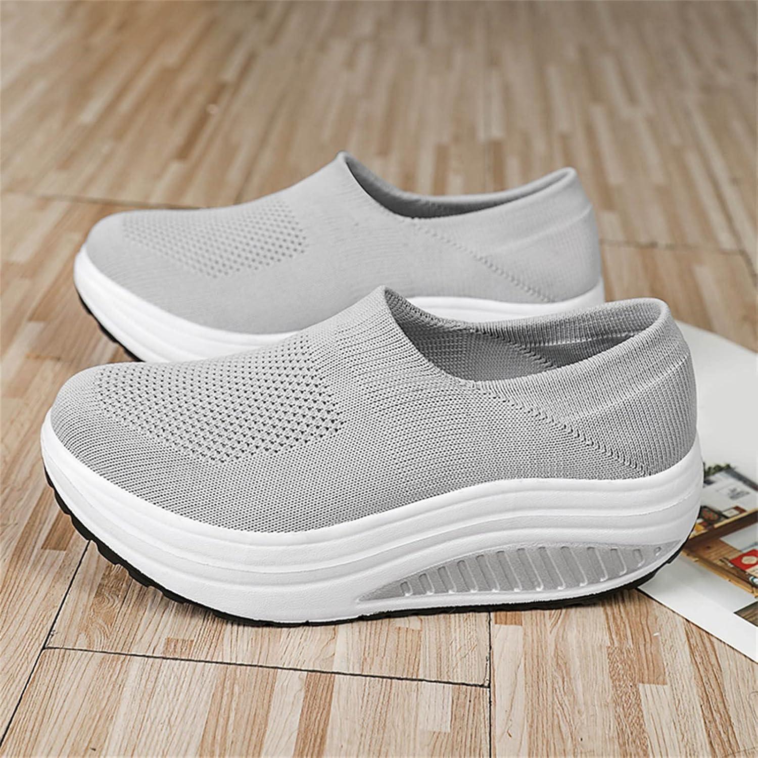 image:imageGnrique Chaussures CompensEs Femme Baskets Plateforme lgres Fashionand Chaussures Confortables pour Femmes Baskets pour Femmes Orthopdique Marche Basket Respirantes Antidrapantes ChaussureGris