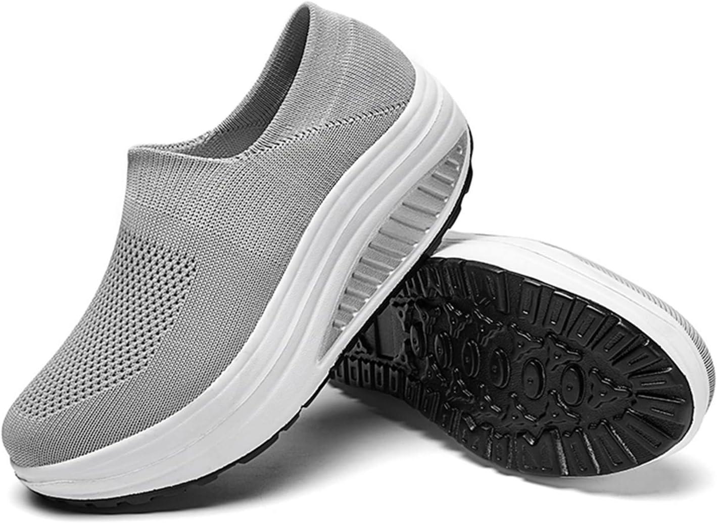 image:imageGnrique Chaussures CompensEs Femme Baskets Plateforme lgres Fashionand Chaussures Confortables pour Femmes Baskets pour Femmes Orthopdique Marche Basket Respirantes Antidrapantes ChaussureGris