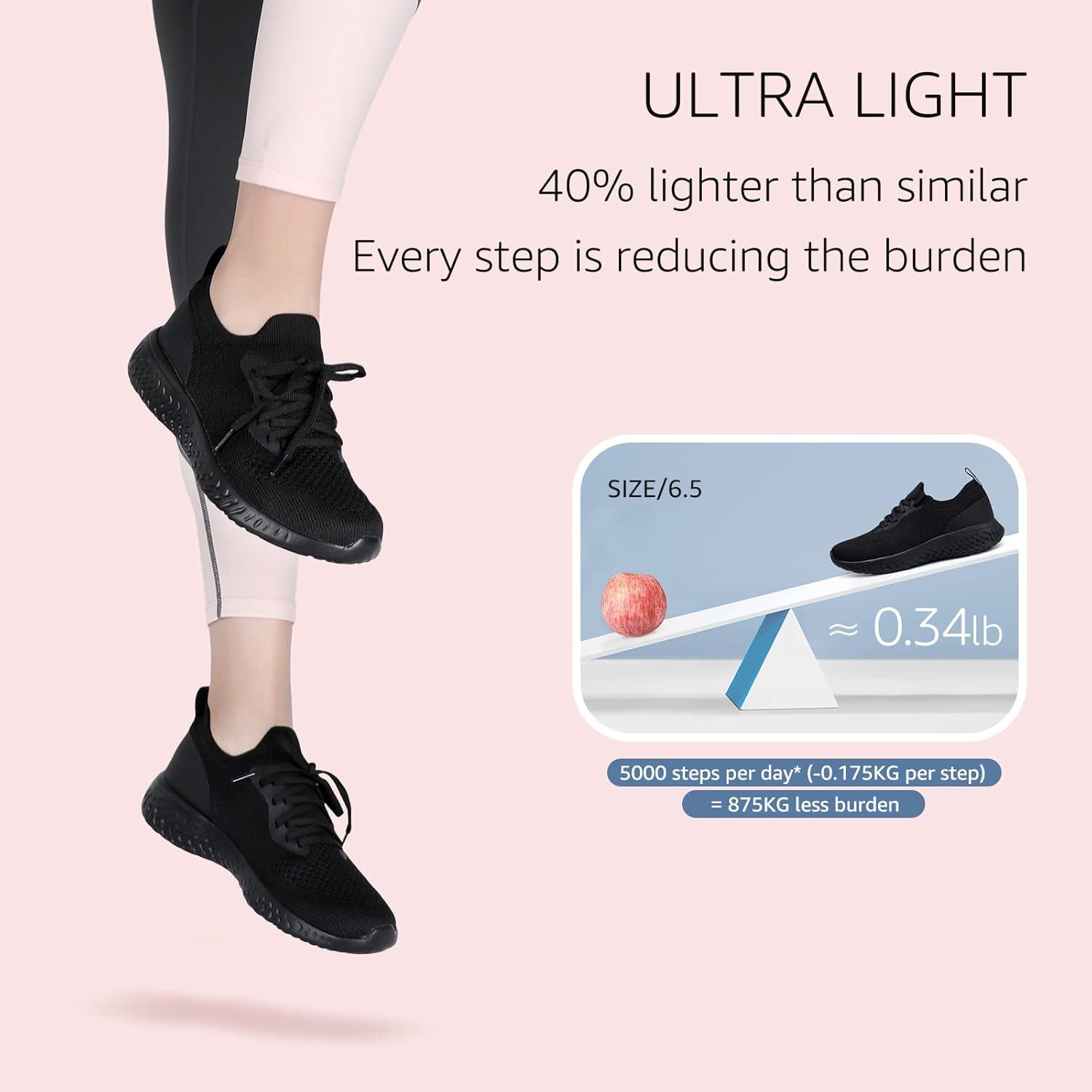 image:imageHKR Basket Femme Confort Chaussure de Running Marche Sport Casual Fitness SneakersNoir