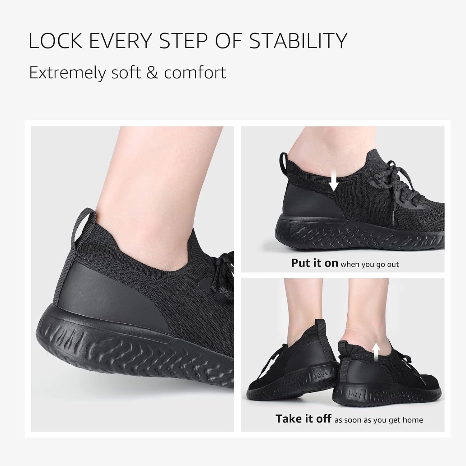 image:imageHKR Basket Femme Confort Chaussure de Running Marche Sport Casual Fitness SneakersNoir