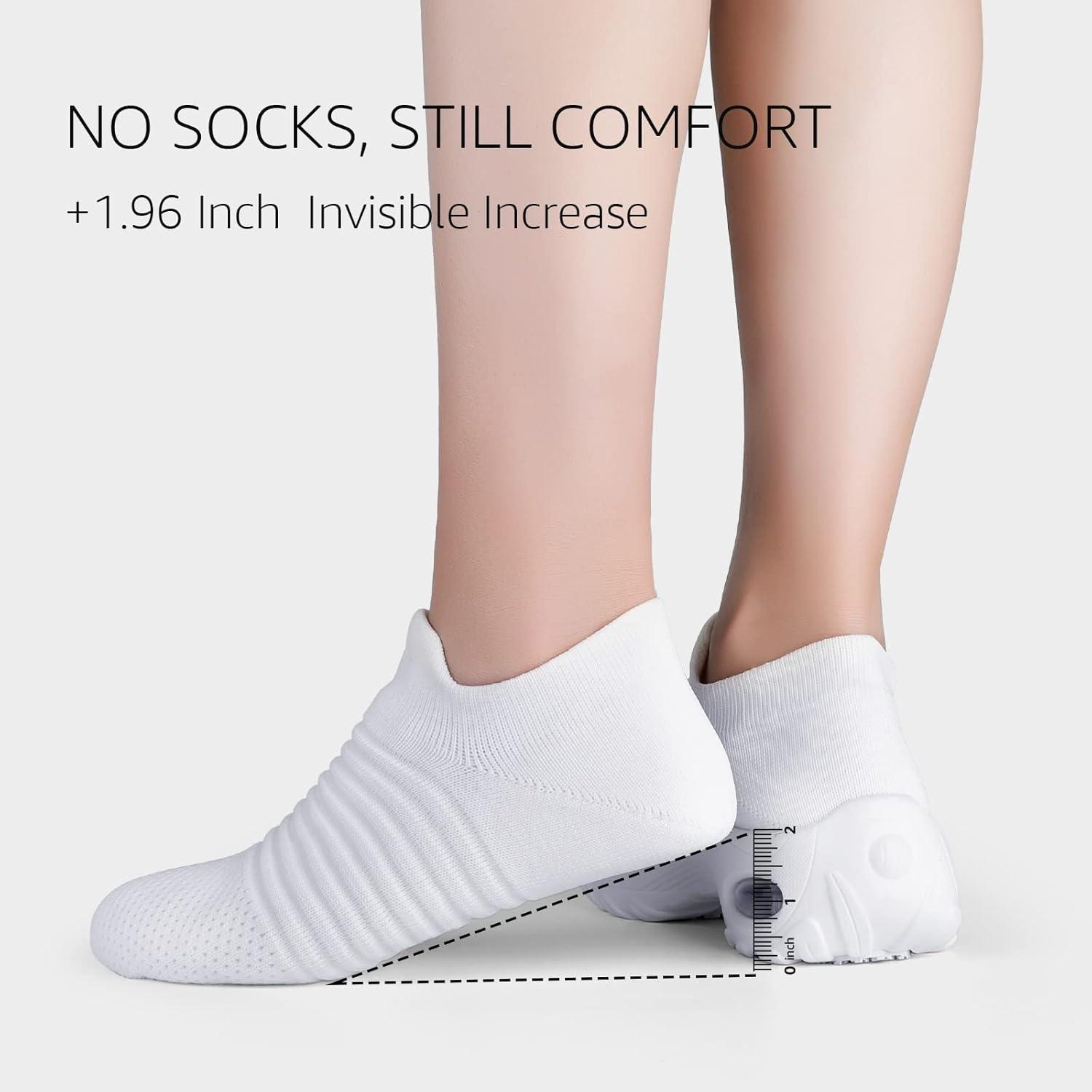 image:imageHKR Basket San Lacet Femme Chaussures de Orthopdique Marche Mode et Sport Travail Tennis Confortable Chic Femme Ultra LGRe Fitness Campus Slip on Enfiler SneakersBlanc