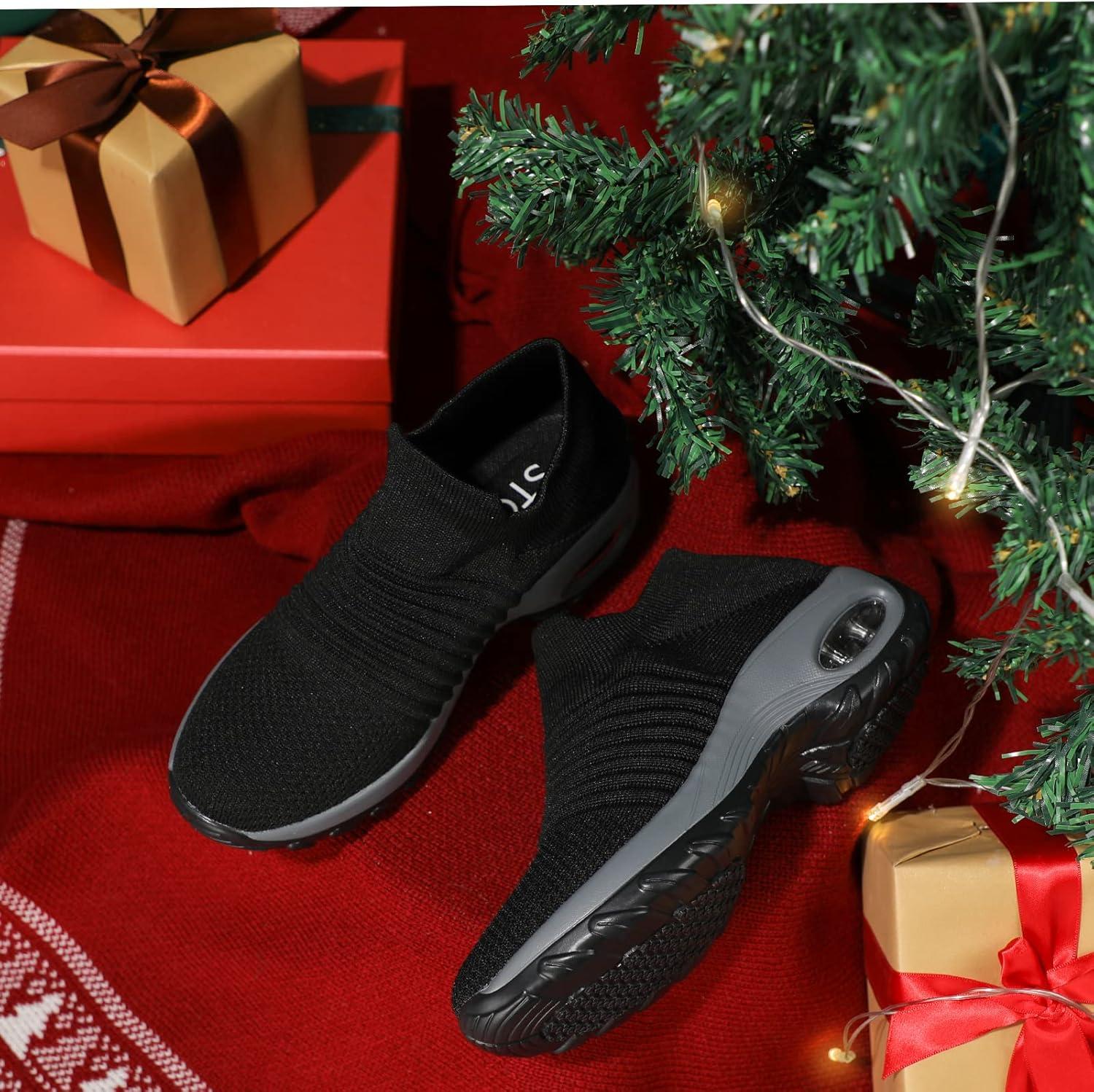image:imageHKR Basket San Lacet Femme Chaussures de Orthopdique Marche Mode et Sport Travail Tennis Confortable Chic Femme Ultra LGRe Fitness Campus Slip on Enfiler SneakersNoir Grey