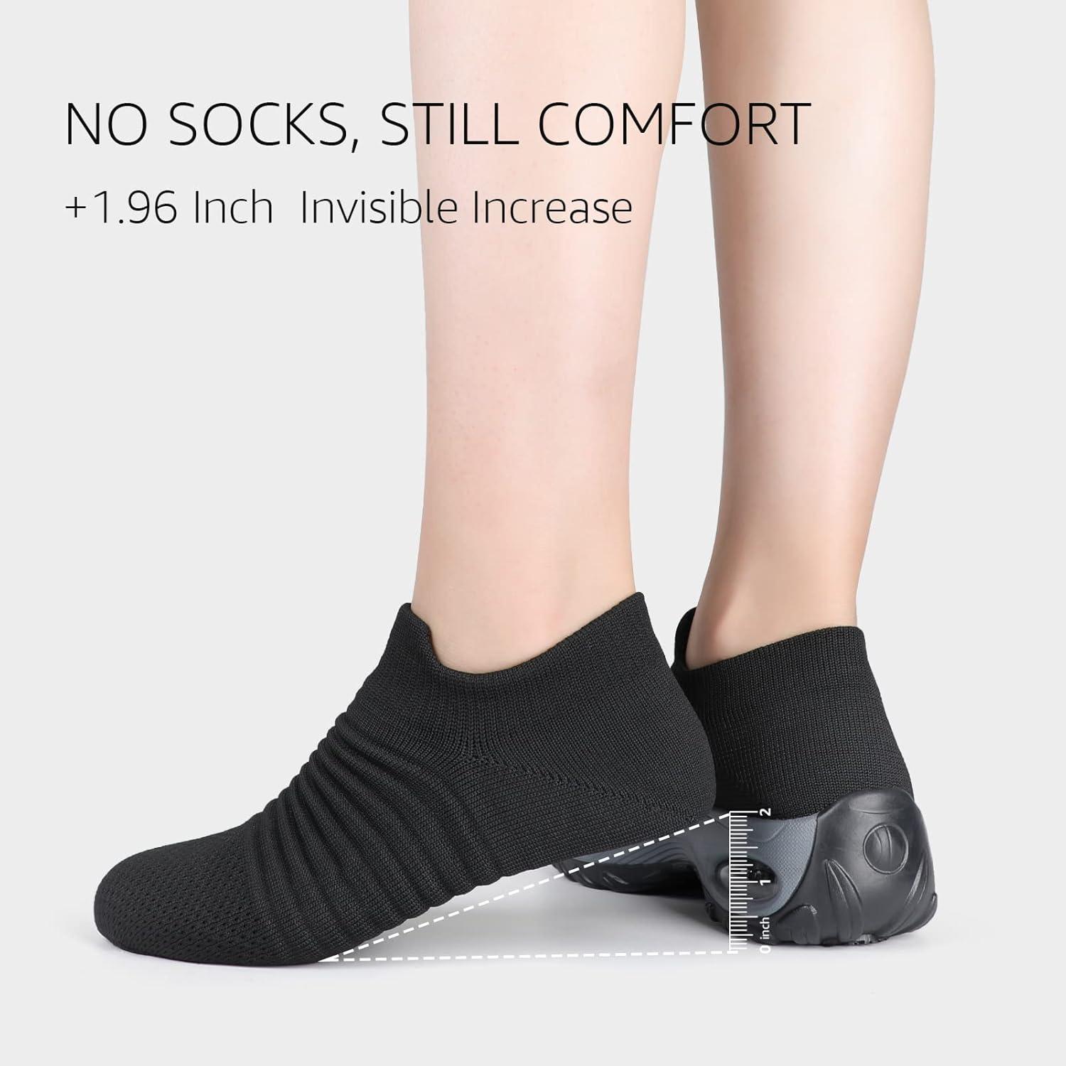 image:imageHKR Basket San Lacet Femme Chaussures de Orthopdique Marche Mode et Sport Travail Tennis Confortable Chic Femme Ultra LGRe Fitness Campus Slip on Enfiler SneakersNoir Grey