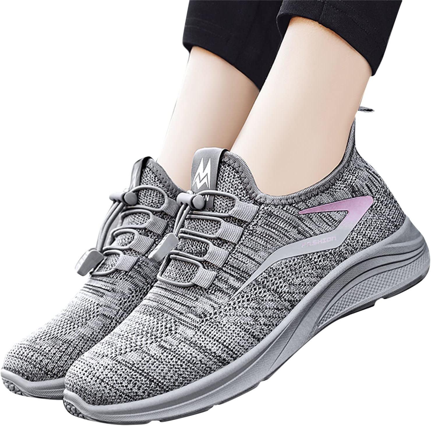 image:imageBasket Orthopdique De Marche Confort Souple Femme Chaussures De Travail Respirante Lgres Chaussure De Course Sneaker Mode Chaussures De Running Basket Compensee Gym Fitness Jogging SneakersZ9 Grey
