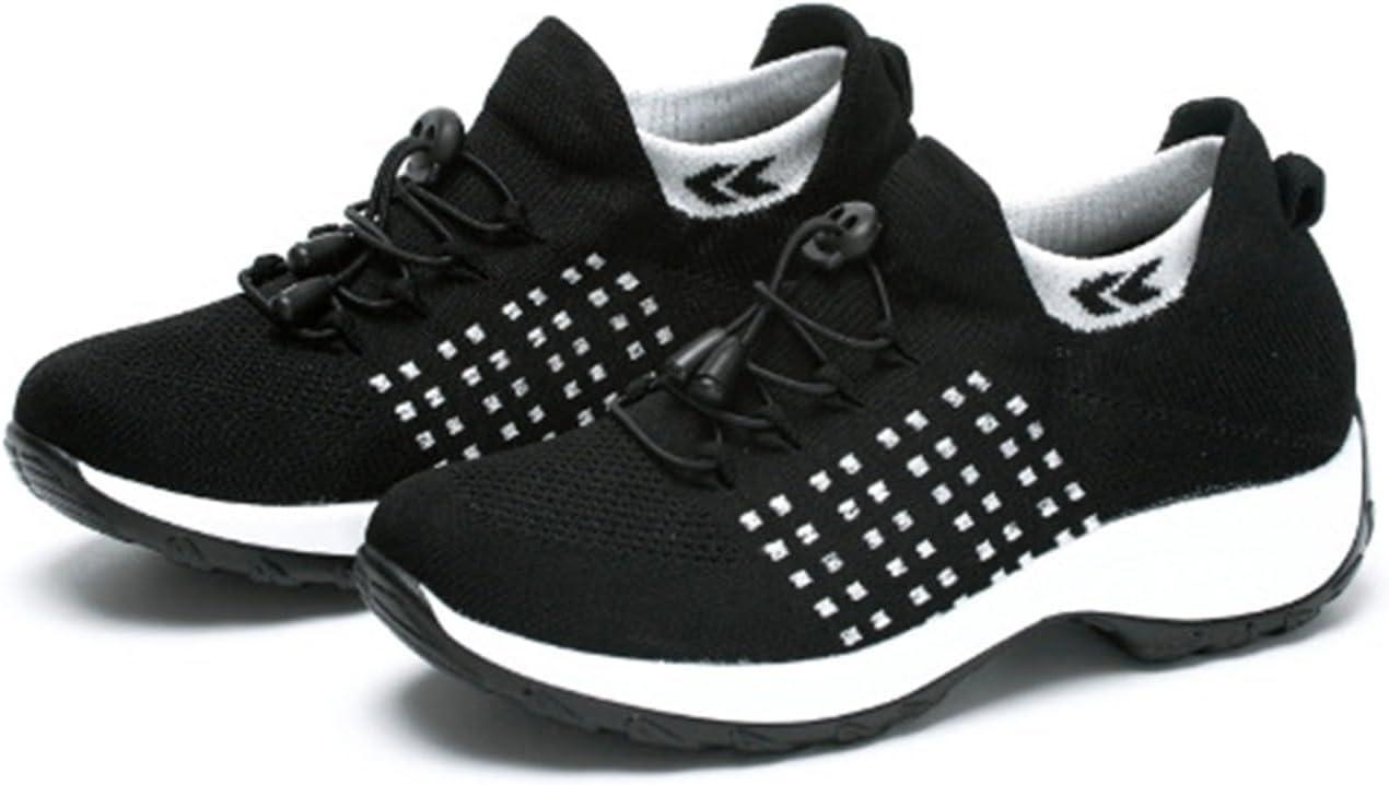 image:imageBasket Orthopdique De Marche Confort Souple Femme Chaussures De Travail Respirante Lgres Chaussure De Course Sneaker Mode Chaussures De Running Basket Compensee Gym Fitness Jogging SneakersZ4 Black