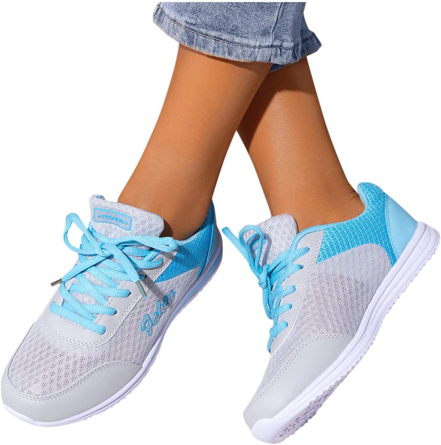 image:imageBasket Orthopdique De Marche Confort Souple Femme Chaussures De Travail Respirante Lgres Chaussure De Course Sneaker Mode Chaussures De Running Basket Compensee Gym Fitness Jogging SneakersZ 4sky Blue