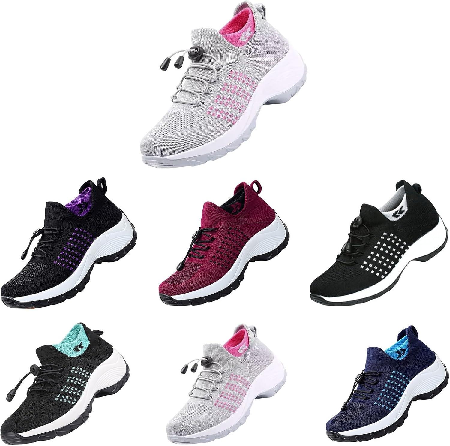image:imageBasket Orthopdique De Marche Confort Souple Femme Chaussures De Travail Respirante Lgres Chaussure De Course Sneaker Mode Chaussures De Running Basket Compensee Gym Fitness Jogging SneakersZ4 Grey