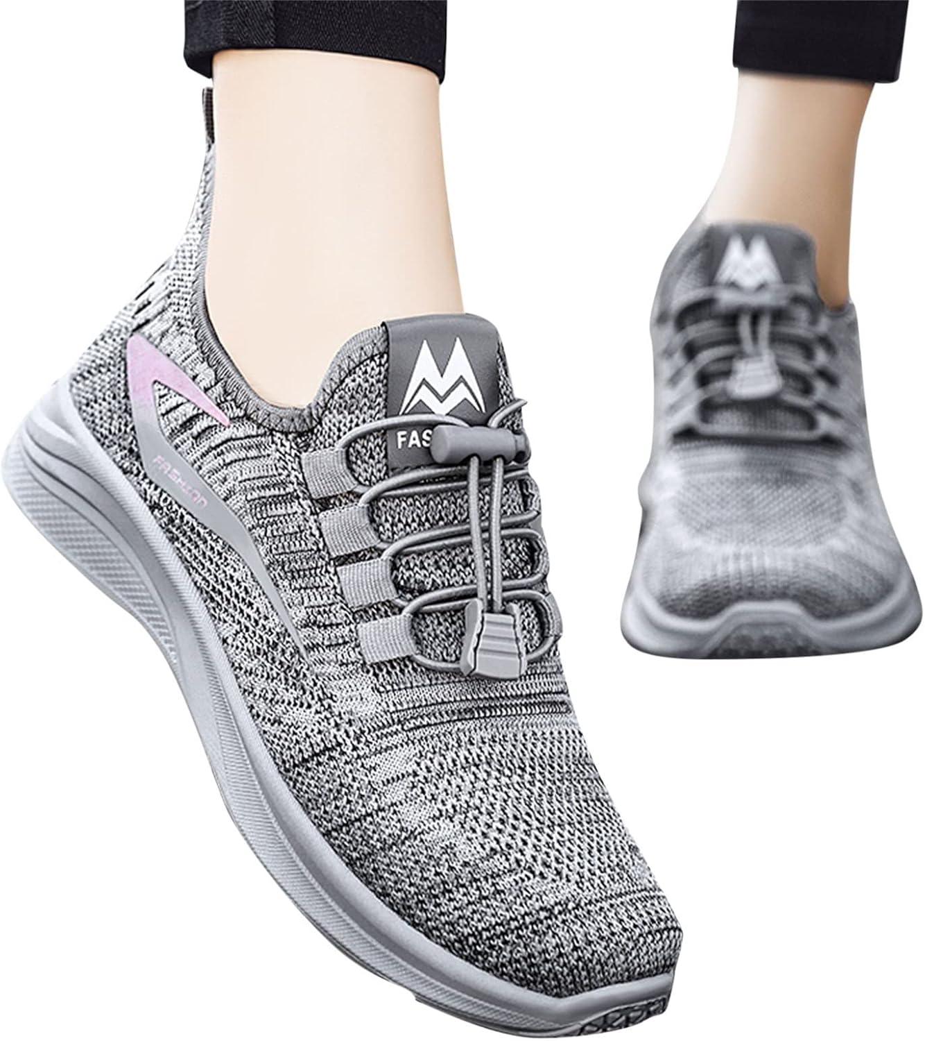 image:imageBasket Orthopdique De Marche Confort Souple Femme Chaussures De Travail Respirante Lgres Chaussure De Course Sneaker Mode Chaussures De Running Basket Compensee Gym Fitness Jogging SneakersZ9 Grey