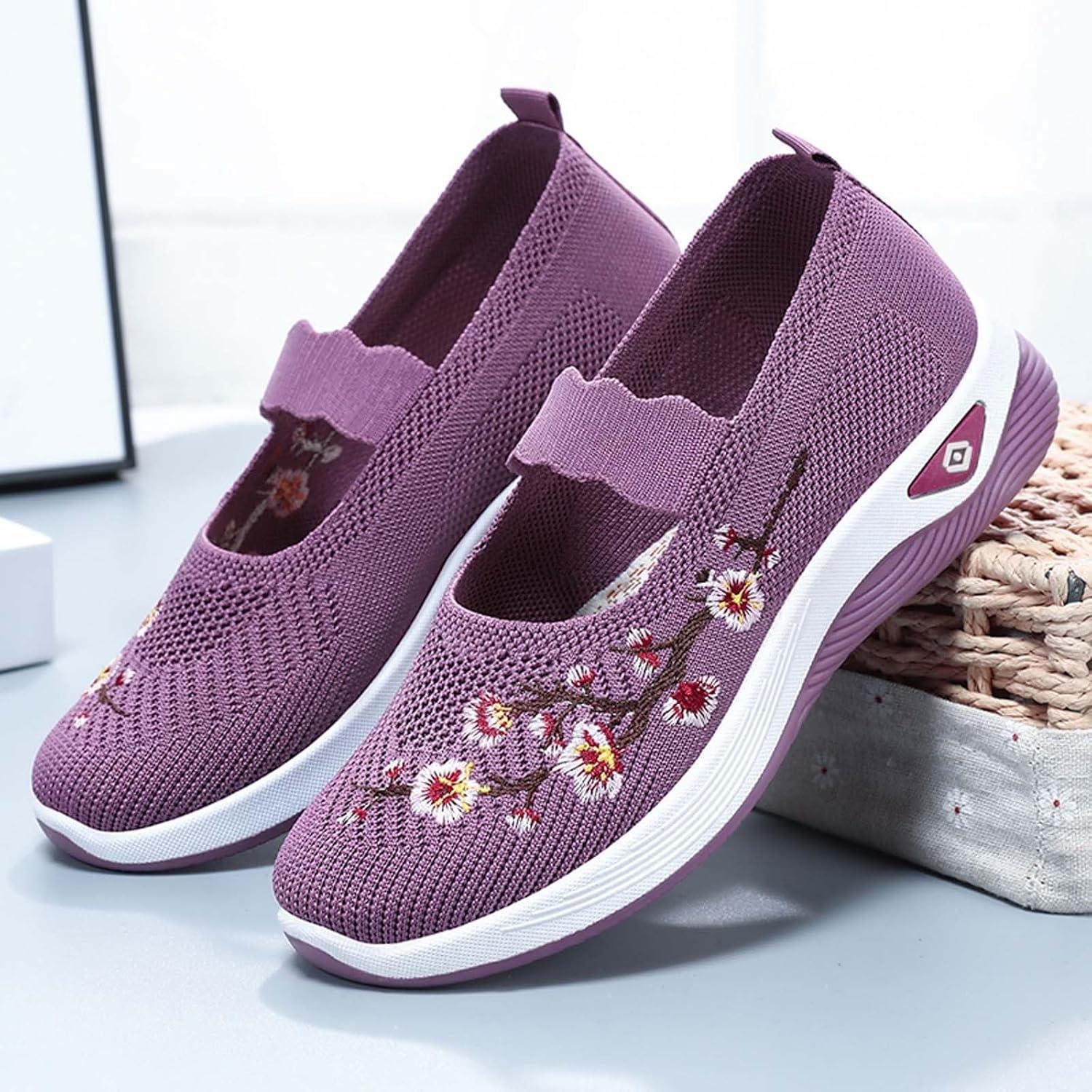 image:imageChaussures sans Lacets Femme Orthopdique Pas Cher Baskets sans Laage Chaussures De Marche Plateforme Orthopdique Lgres Et Confortables Amortissement Accru Et Soulagement des Pieds 202504 Violet