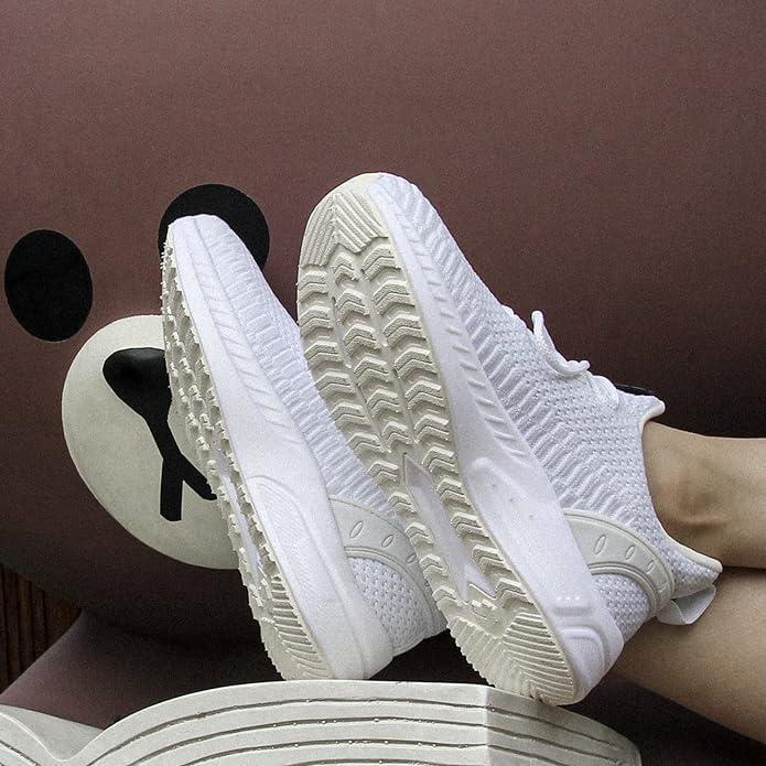 image:imageFeethit Femme Chaussures de Sport Running Air Respirant Chaussures de Course Lgres Basket Fitness Gym Jogging OutdoorBlanc