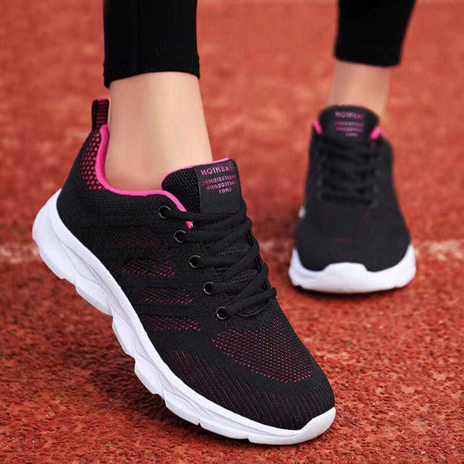 image:imageFemme Chaussures de Running pour Course Sports Fitness Respirant Mesh Gym Outdoor Trail Jogging Walking Tennis Baskets athltique Sneakers pour Femme01 Rouge
