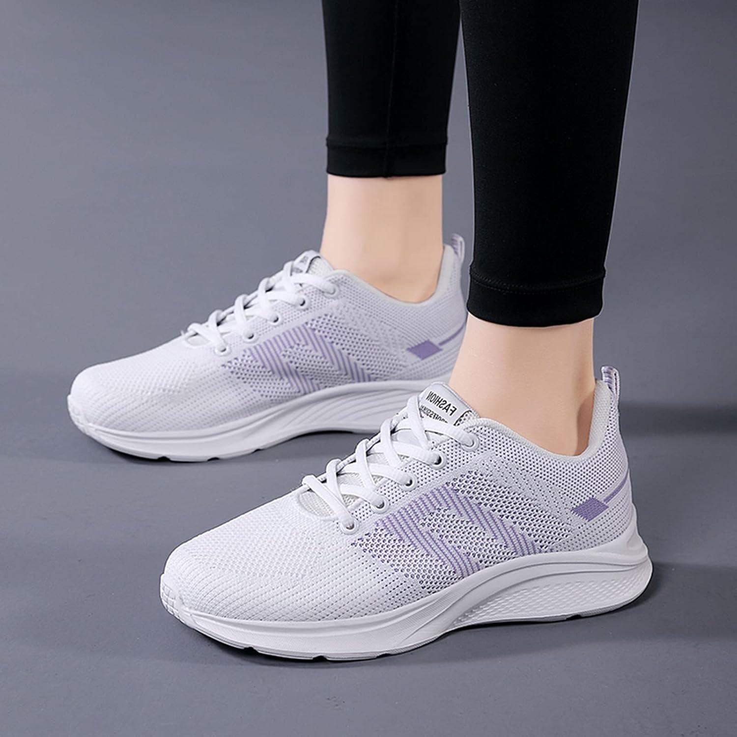 image:imageFemme Chaussures de Running pour Course Sports Fitness Respirant Mesh Gym Outdoor Trail Jogging Walking Tennis Baskets athltique Sneakers pour Femme011 Violet2