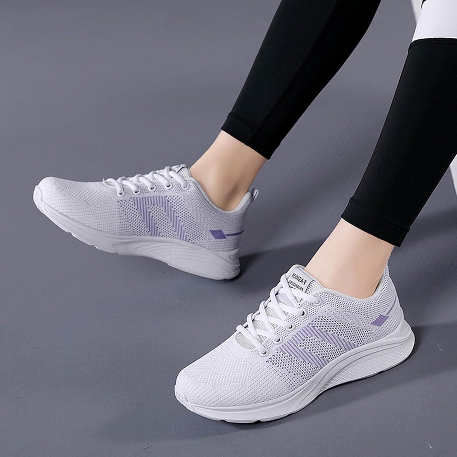 image:imageFemme Chaussures de Running pour Course Sports Fitness Respirant Mesh Gym Outdoor Trail Jogging Walking Tennis Baskets athltique Sneakers pour Femme011 Violet2
