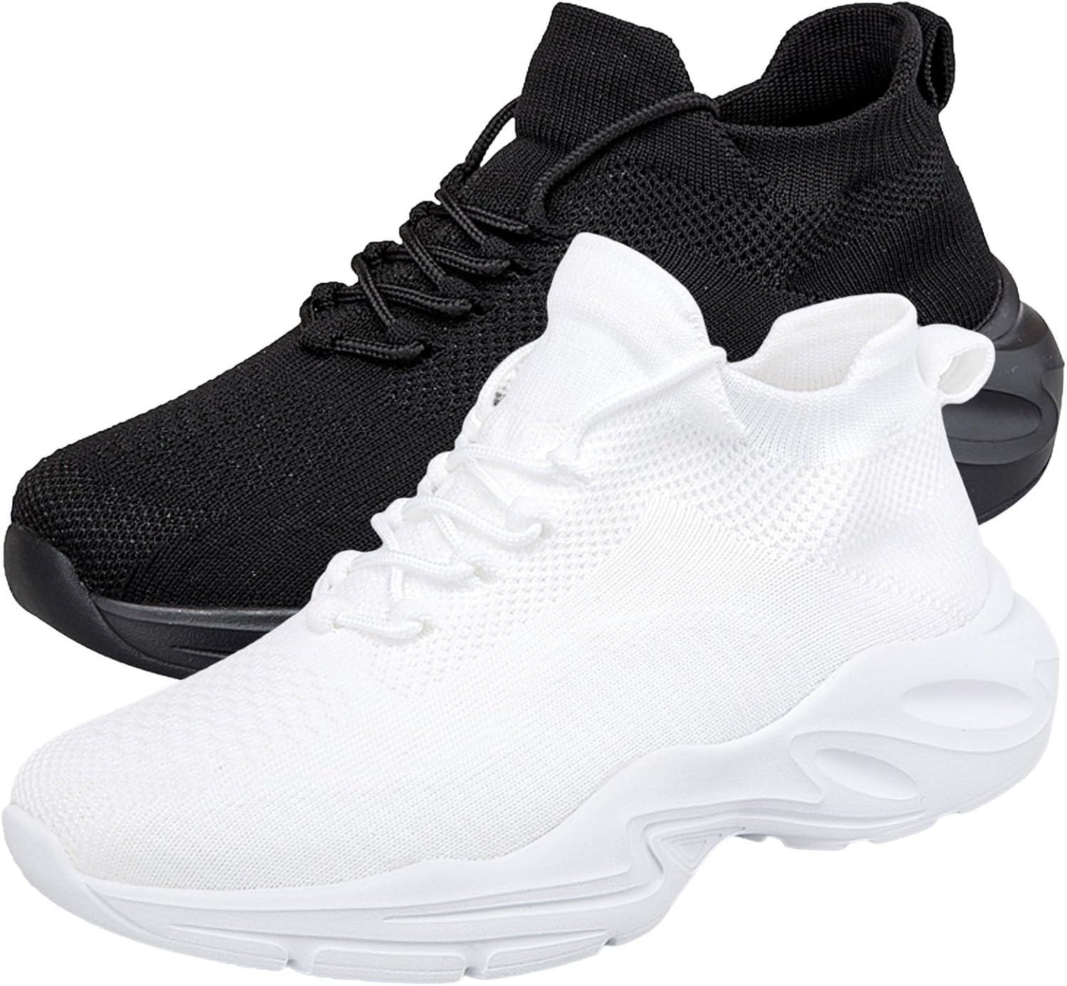 image:imageFemme Chaussures de Running pour Course Sports Fitness Respirant Mesh Gym Outdoor Trail Jogging Walking Tennis Baskets athltique Sneakers pour Femme012 Blanc