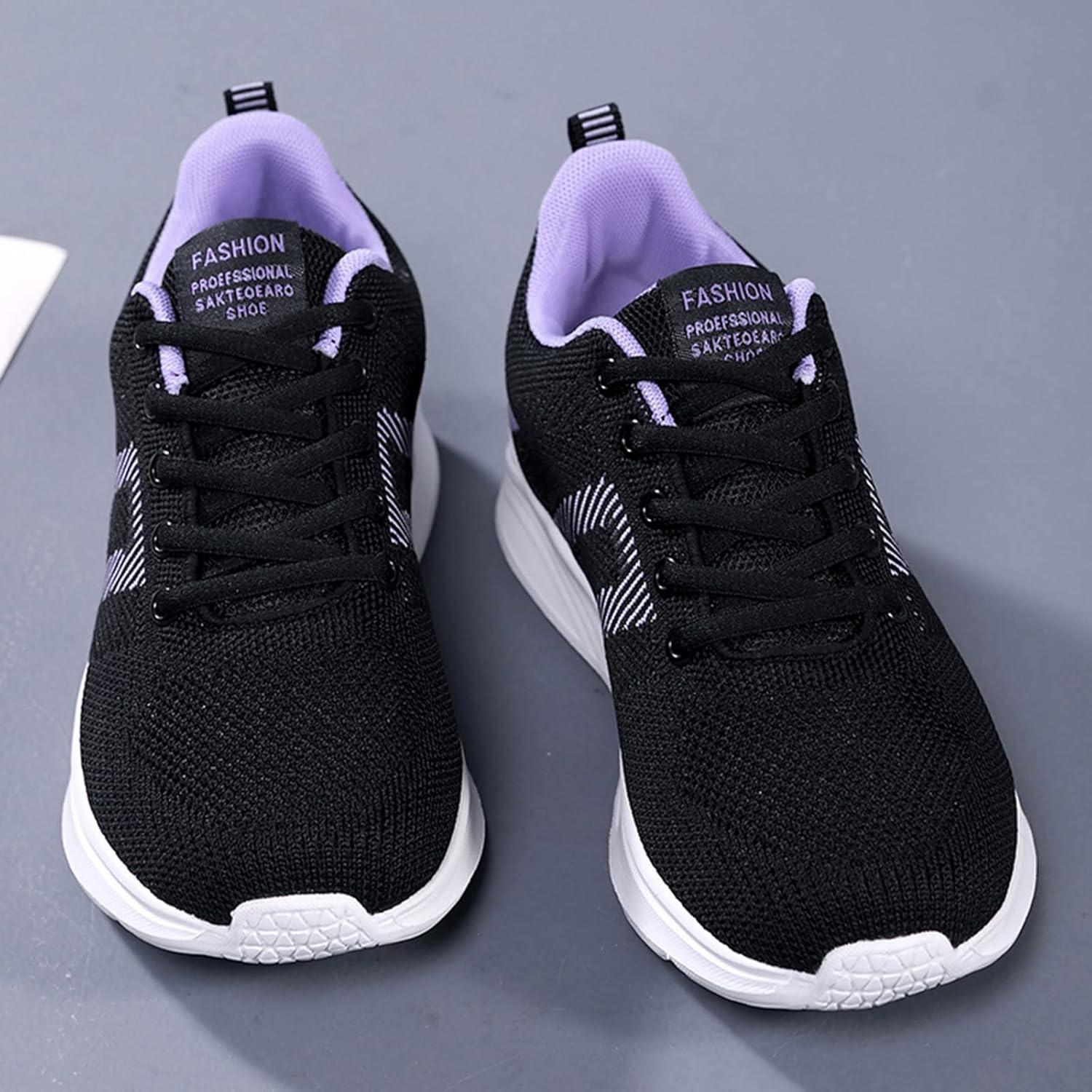 image:imageFemme Chaussures de Running pour Course Sports Fitness Respirant Mesh Gym Outdoor Trail Jogging Walking Tennis Baskets athltique Sneakers pour Femme011 Violet1