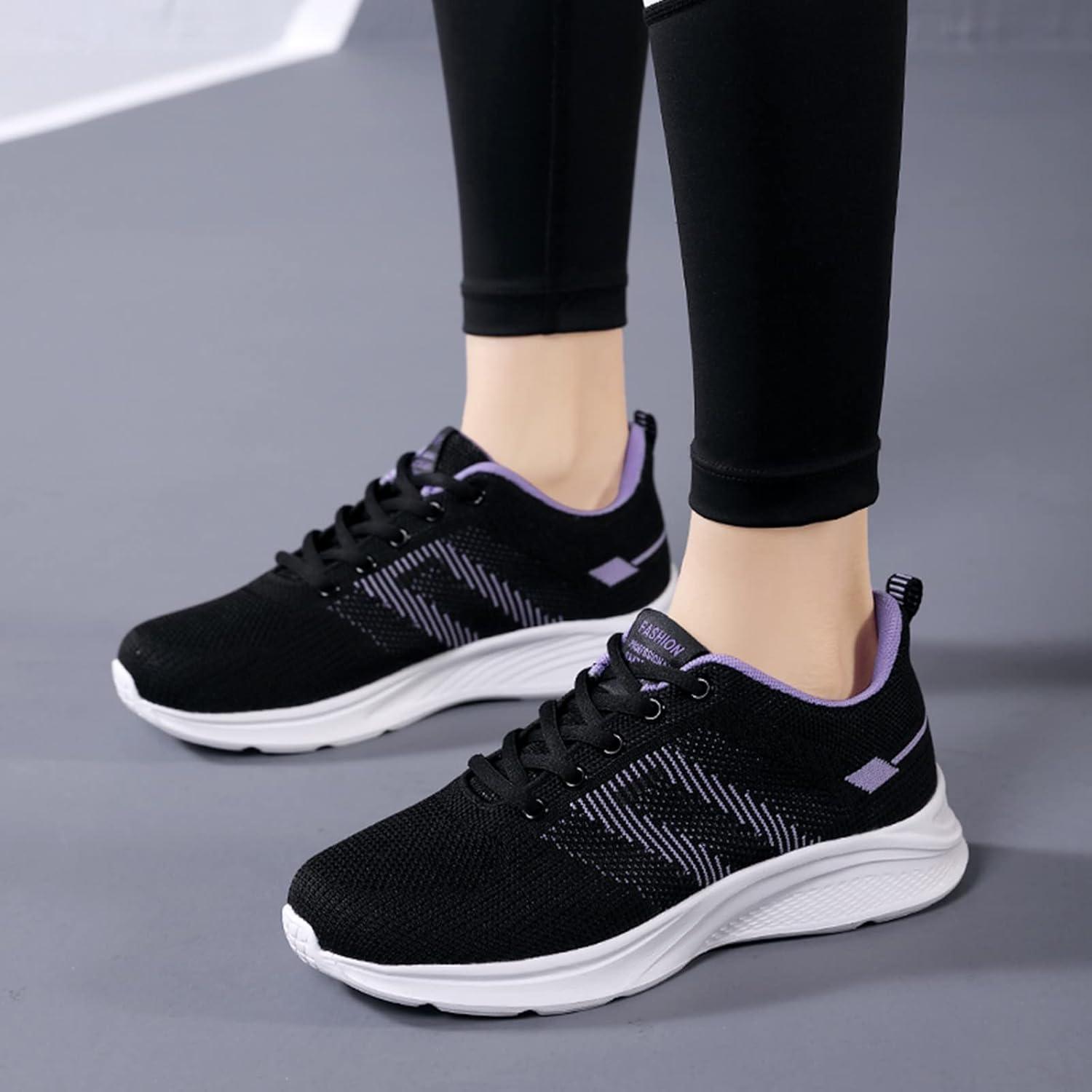 image:imageFemme Chaussures de Running pour Course Sports Fitness Respirant Mesh Gym Outdoor Trail Jogging Walking Tennis Baskets athltique Sneakers pour Femme011 Violet1
