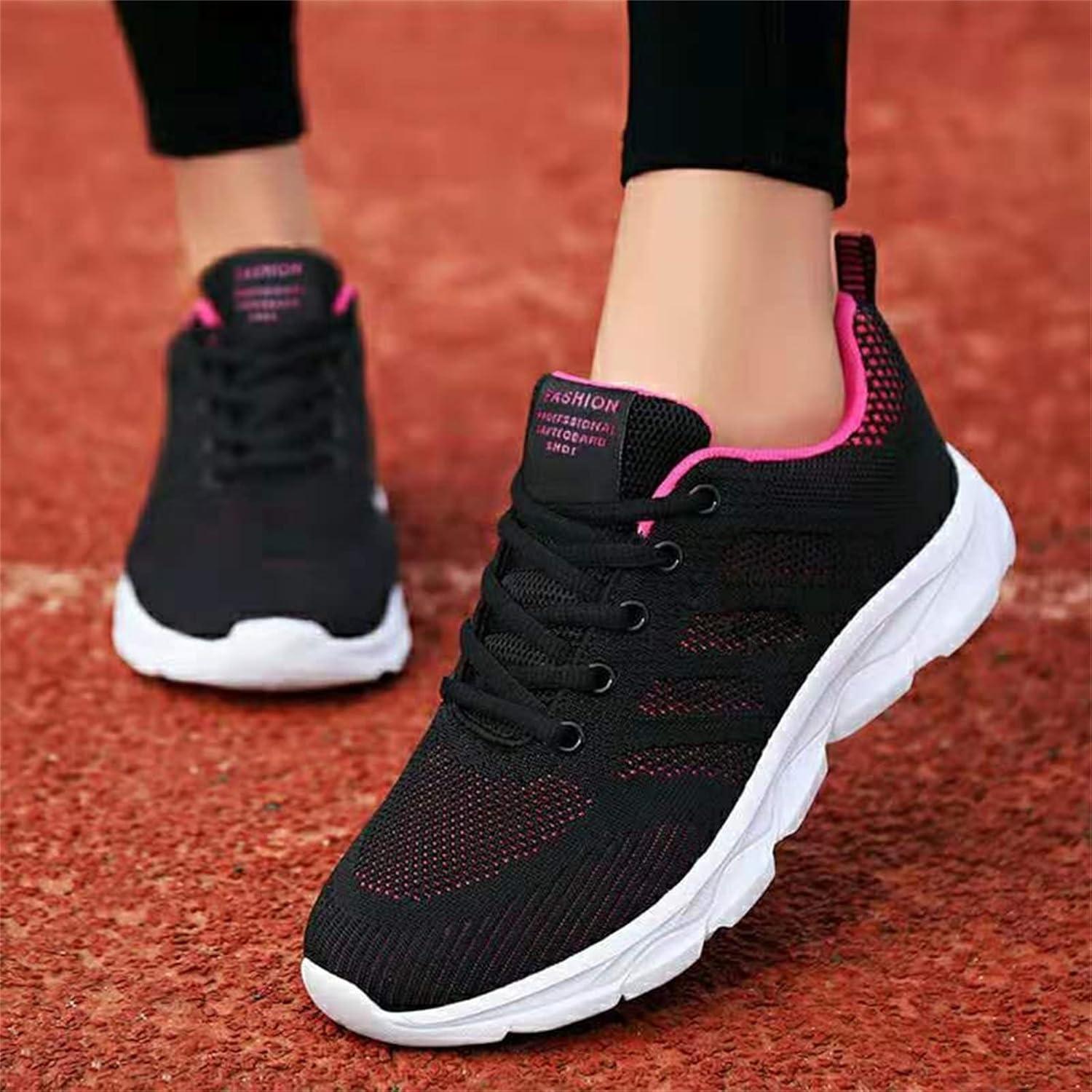 image:imageFemme Chaussures de Running pour Course Sports Fitness Respirant Mesh Gym Outdoor Trail Jogging Walking Tennis Baskets athltique Sneakers pour Femme01 Rouge