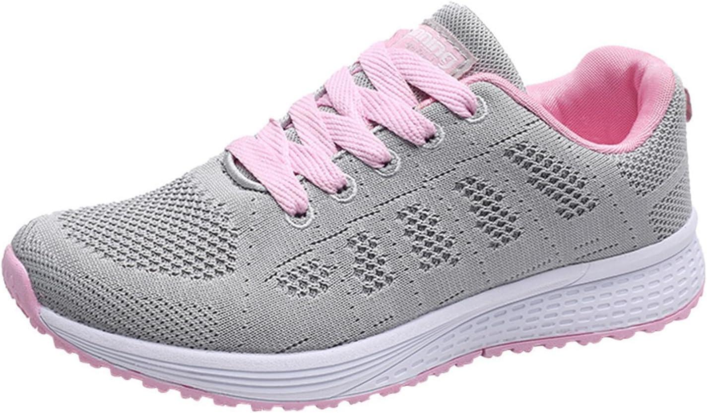 image:imageFemme Chaussures de Running pour Course Sports Fitness Respirant Mesh Gym Outdoor Trail Jogging Walking Tennis Baskets athltique Sneakers pour Femme02 Rose