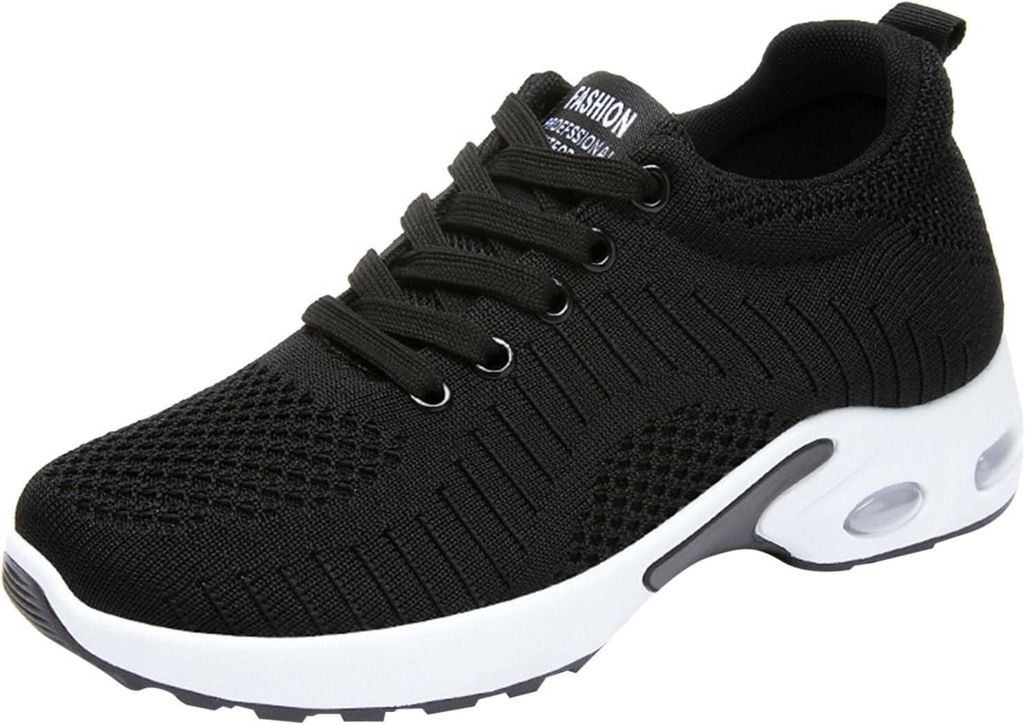 image:imageFemme Chaussures de Running pour Course Sports Fitness Respirant Mesh Gym Outdoor Trail Jogging Walking Tennis Baskets athltique Sneakers pour Femme03 Noir