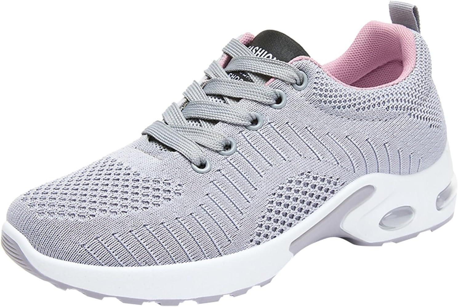 image:imageFemme Chaussures de Running pour Course Sports Fitness Respirant Mesh Gym Outdoor Trail Jogging Walking Tennis Baskets athltique Sneakers pour Femme03 Gris