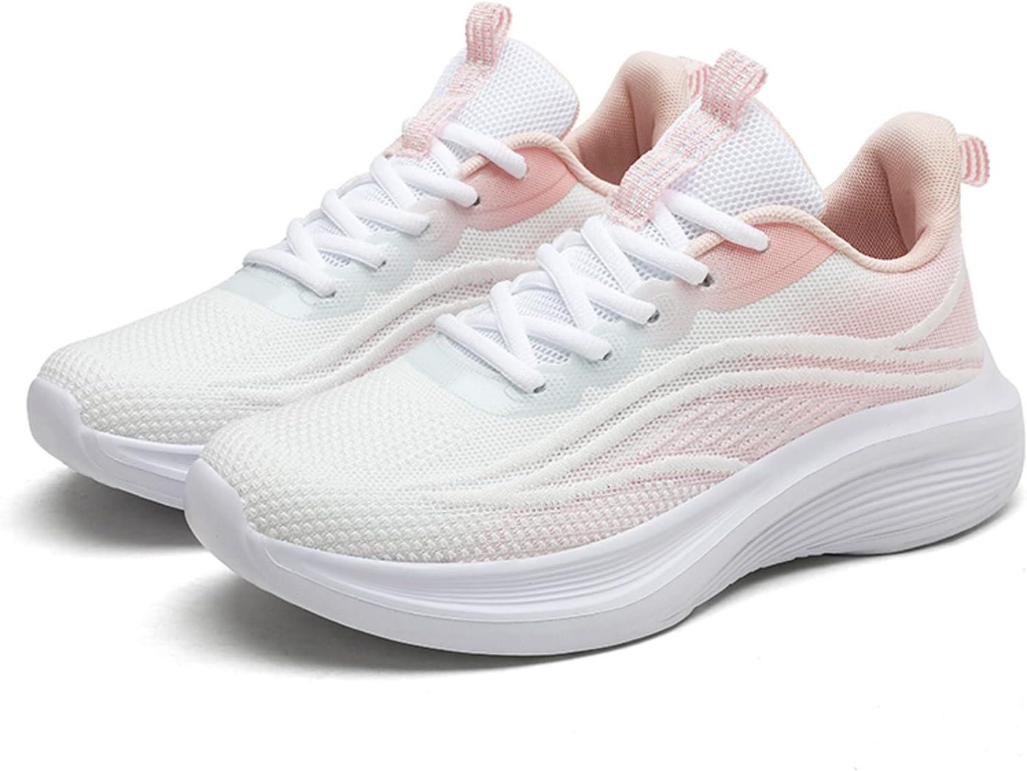 image:imageFemme Chaussures de Running pour Course Sports Fitness Respirant Mesh Gym Outdoor Trail Jogging Walking Tennis Baskets athltique Sneakers pour Femme04 Rose