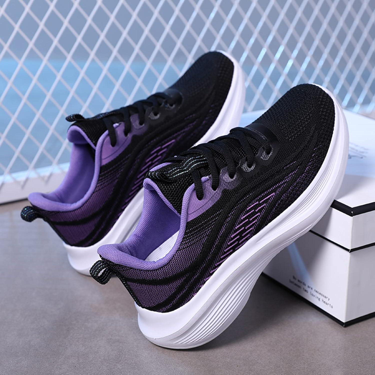 image:imageFemme Chaussures de Running pour Course Sports Fitness Respirant Mesh Gym Outdoor Trail Jogging Walking Tennis Baskets athltique Sneakers pour Femme04 Violet