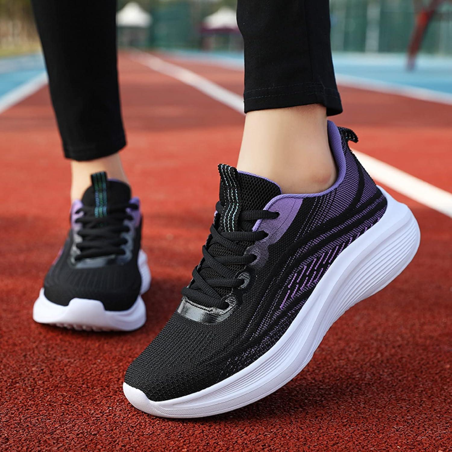 image:imageFemme Chaussures de Running pour Course Sports Fitness Respirant Mesh Gym Outdoor Trail Jogging Walking Tennis Baskets athltique Sneakers pour Femme04 Violet