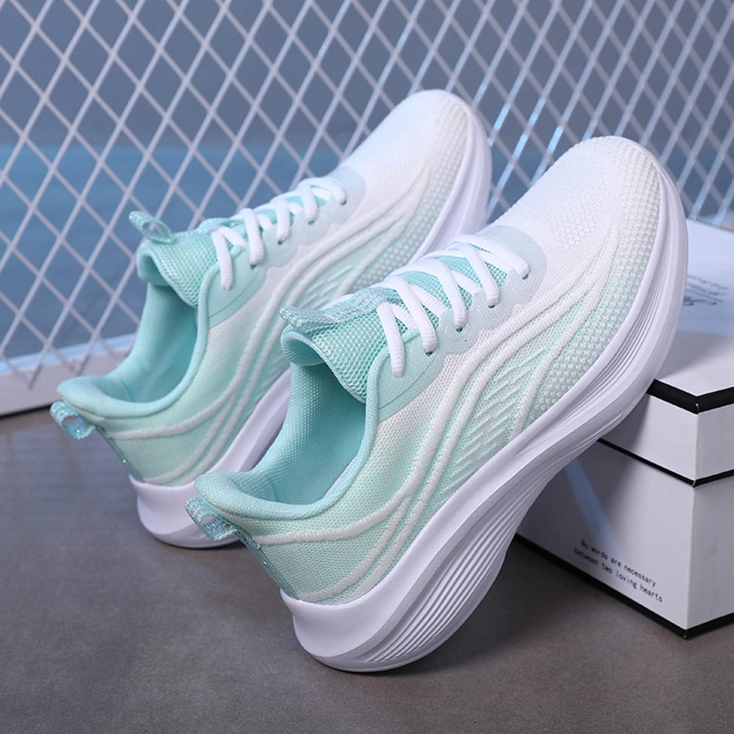 image:imageFemme Chaussures de Running pour Course Sports Fitness Respirant Mesh Gym Outdoor Trail Jogging Walking Tennis Baskets athltique Sneakers pour Femme04 Vert