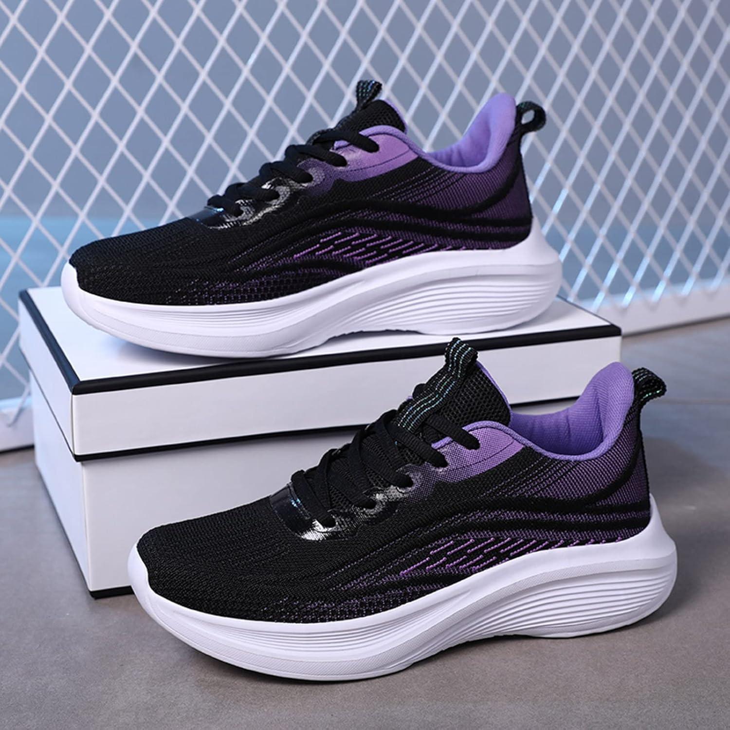 image:imageFemme Chaussures de Running pour Course Sports Fitness Respirant Mesh Gym Outdoor Trail Jogging Walking Tennis Baskets athltique Sneakers pour Femme04 Violet