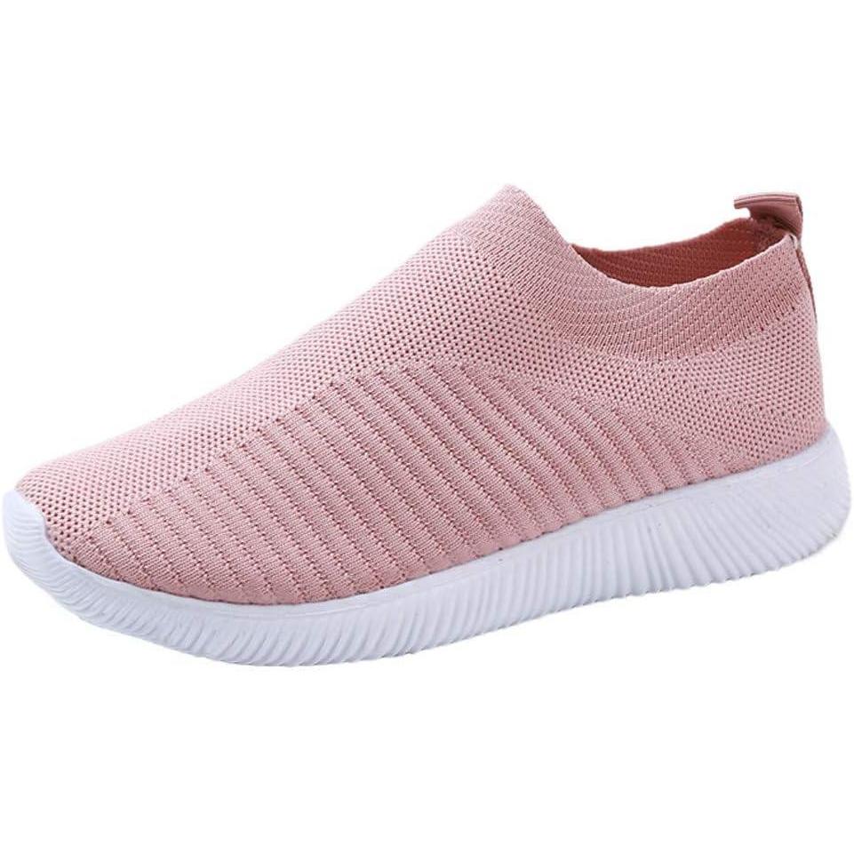 image:imageBasket Orthopdique De Marche Confort Souple Femme Chaussures De Travail Respirante Lgres Chaussure De Course Sneaker Mode Chaussures De Running Basket Compensee Gym Fitness Jogging SneakersW Pink