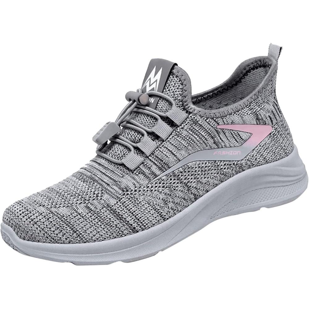 image:imageBasket Orthopdique De Marche Confort Souple Femme Chaussures De Travail Respirante Lgres Chaussure De Course Sneaker Mode Chaussures De Running Basket Compensee Gym Fitness Jogging SneakersZ9 Grey