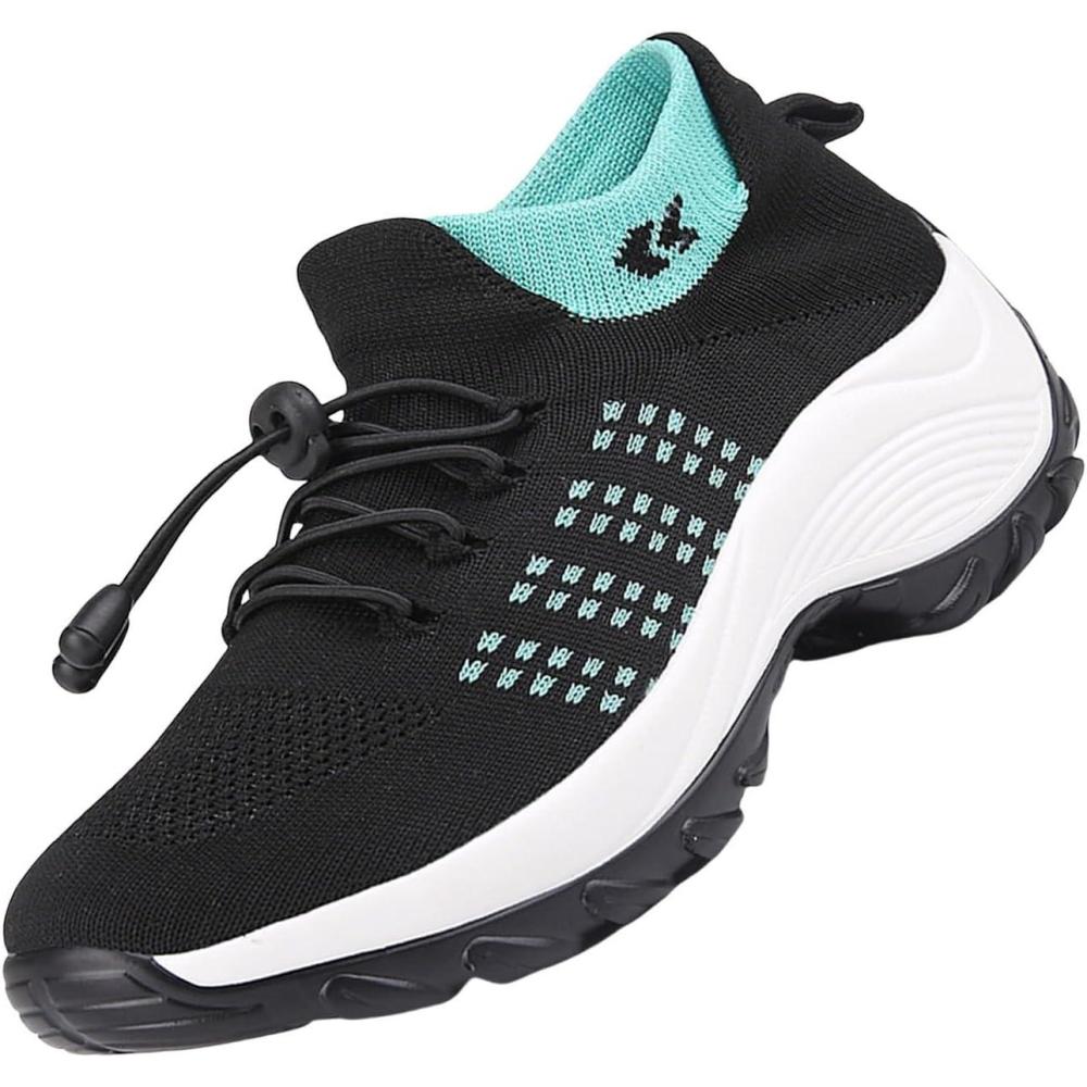 image:imageBasket Orthopdique De Marche Confort Souple Femme Chaussures De Travail Respirante Lgres Chaussure De Course Sneaker Mode Chaussures De Running Basket Compensee Gym Fitness Jogging SneakersZ4 Green