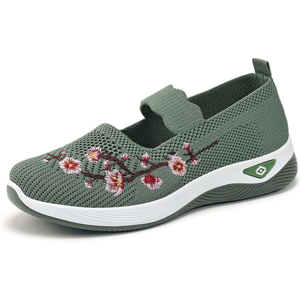 image:imageChaussures sans Lacets Femme Orthopdique Pas Cher Baskets sans Laage Chaussures De Marche Plateforme Orthopdique Lgres Et Confortables Amortissement Accru Et Soulagement des Pieds 202504 Vert