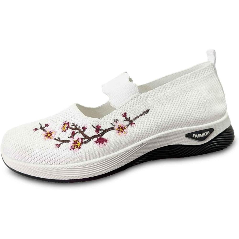 image:imageChaussures sans Lacets Femme Orthopdique Pas Cher Baskets sans Laage Chaussures De Marche Plateforme Orthopdique Lgres Et Confortables Amortissement Accru Et Soulagement des Pieds 202501 Blanc